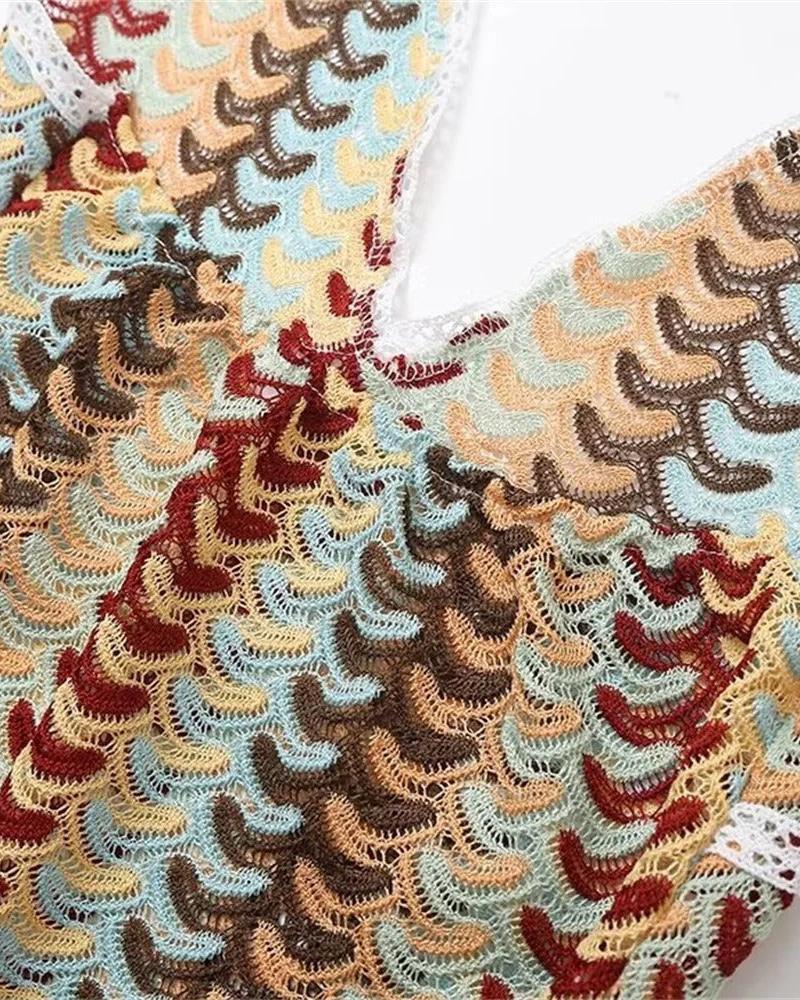 Bohemian Crochet Summer Beach Dress