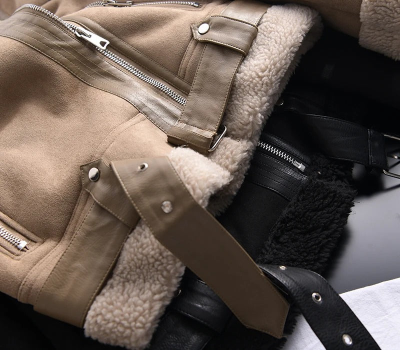 Alina | Women's Stylish Leather Puffer Coat