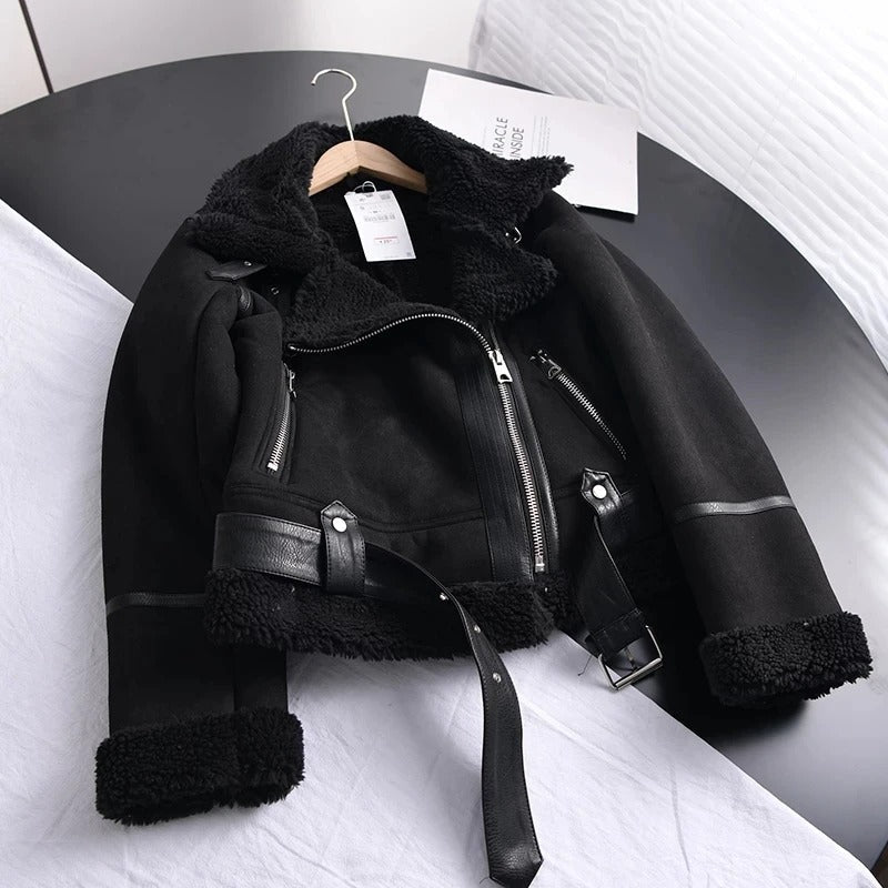Alina | Women's Stylish Leather Puffer Coat