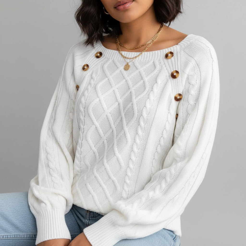 Cozy Button Front Knit Sweater - Luxivelle