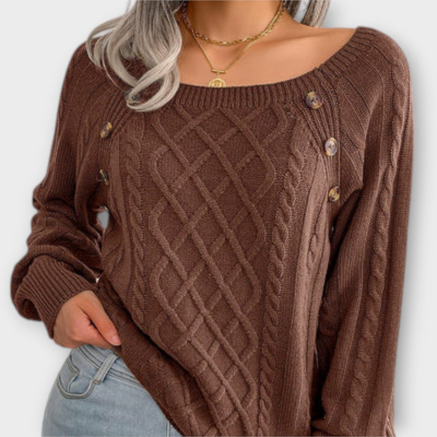 Cozy Button Front Knit Sweater