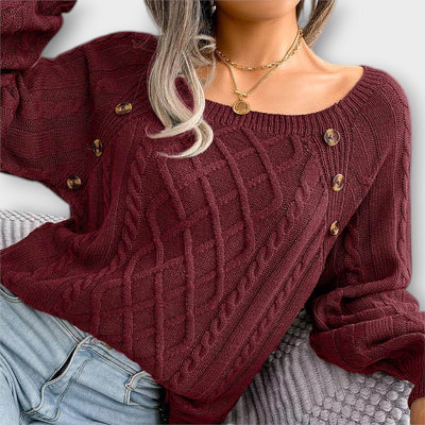 Cozy Button Front Knit Sweater