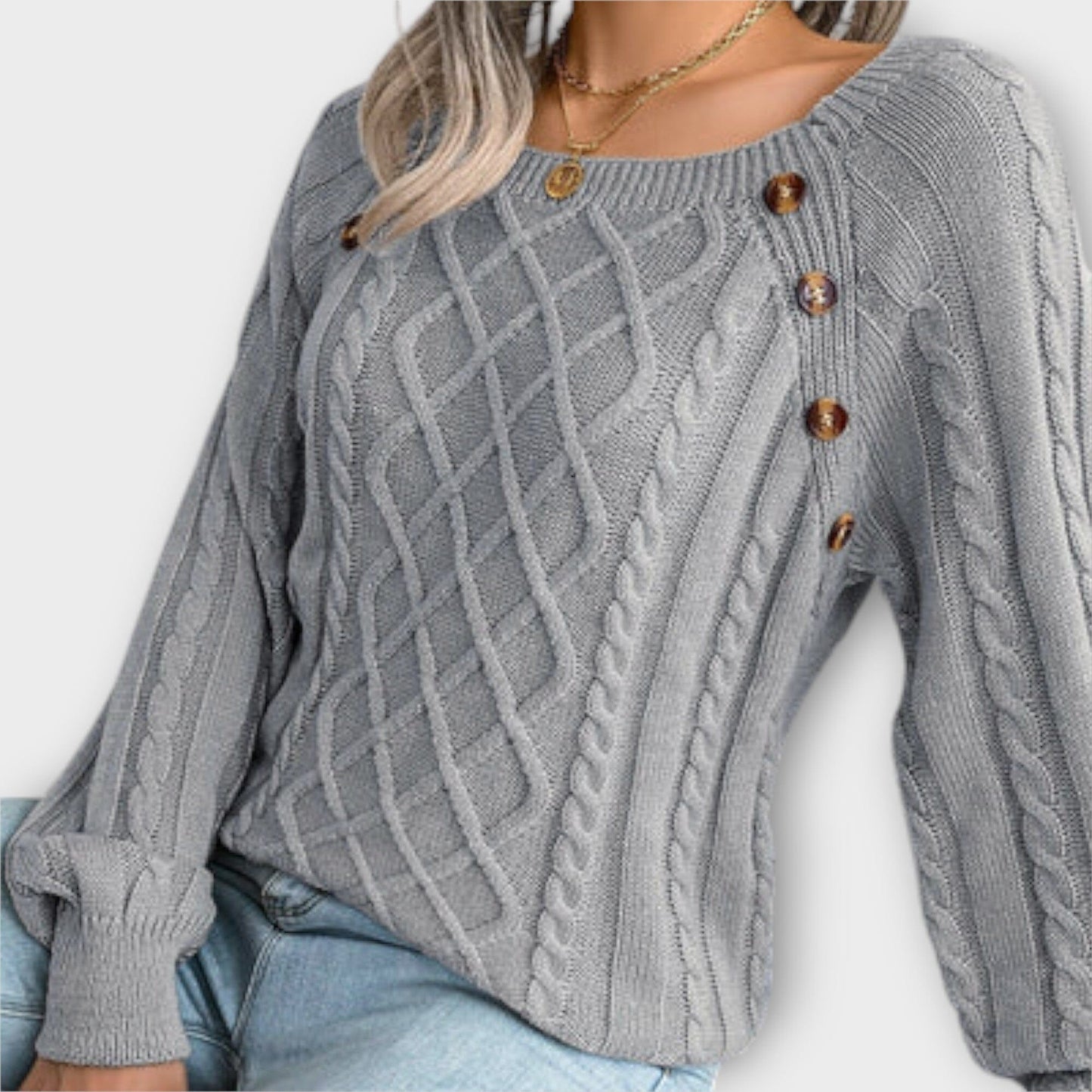 Cozy Button Front Knit Sweater