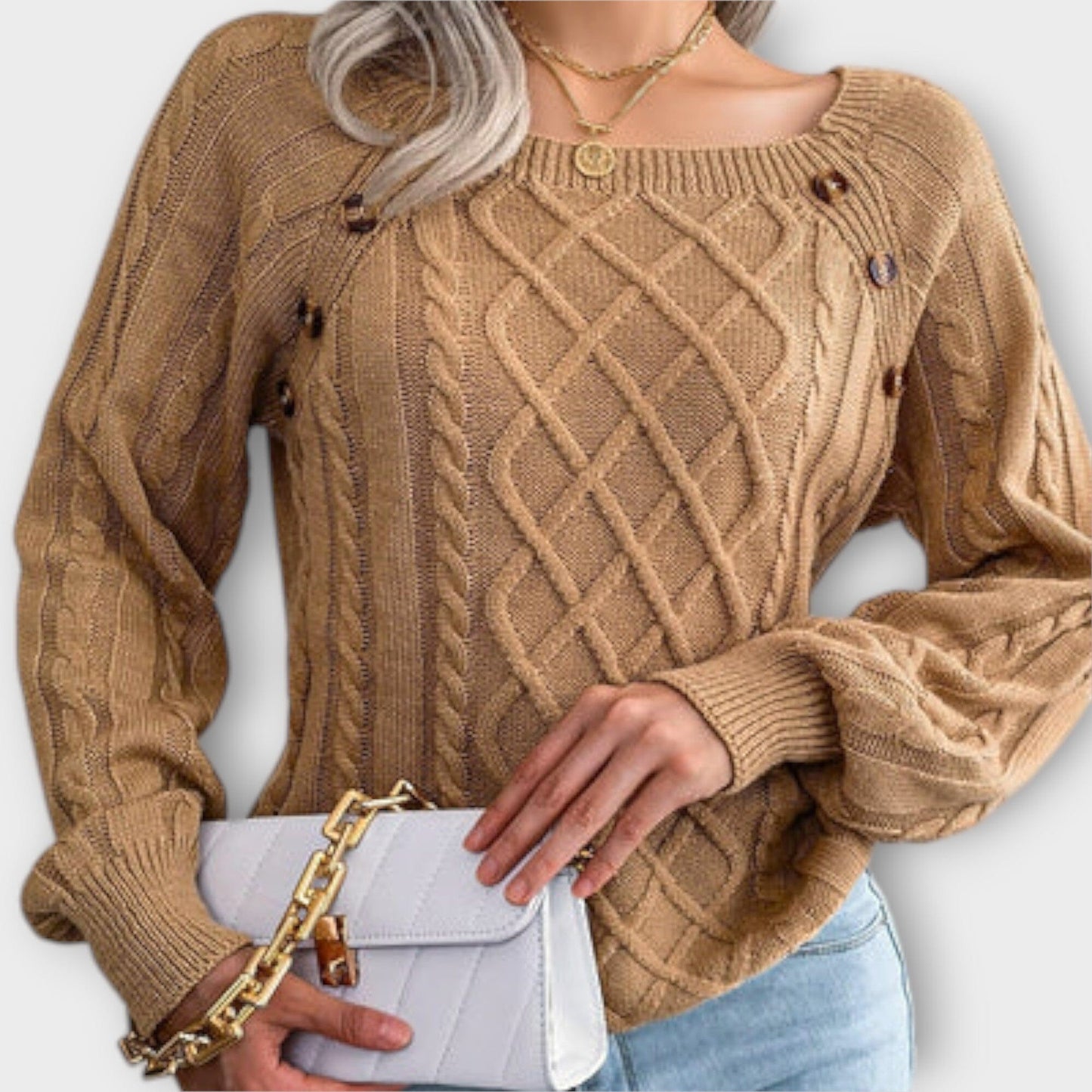 Cozy Button Front Knit Sweater