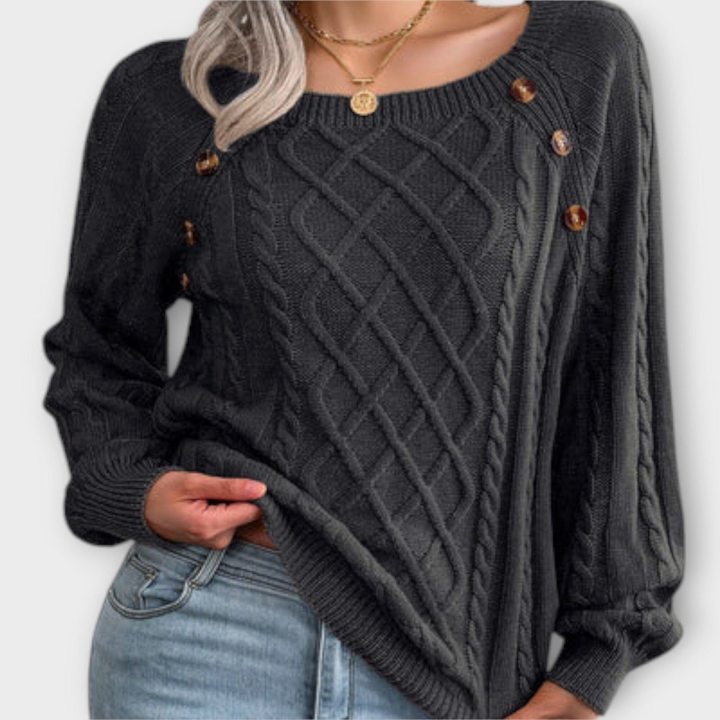 Cozy Button Front Knit Sweater
