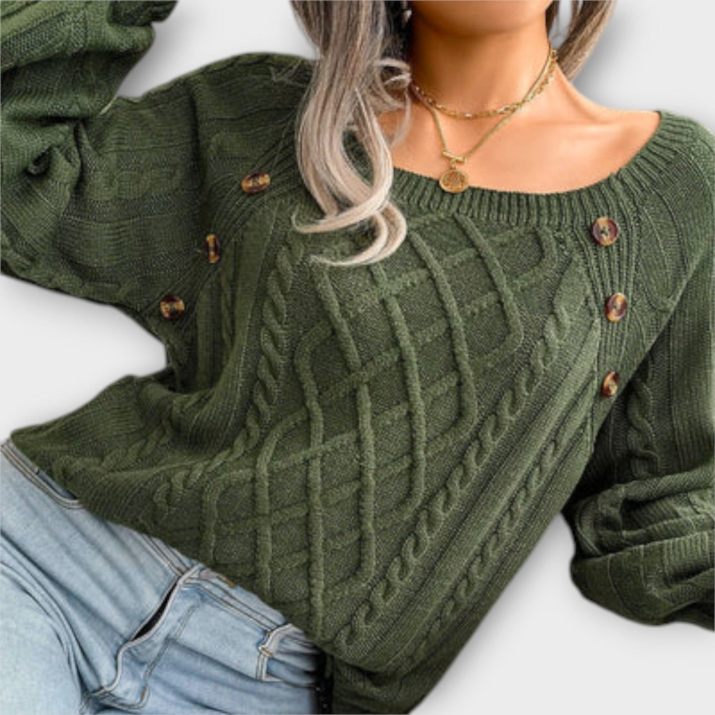 Cozy Button Front Knit Sweater