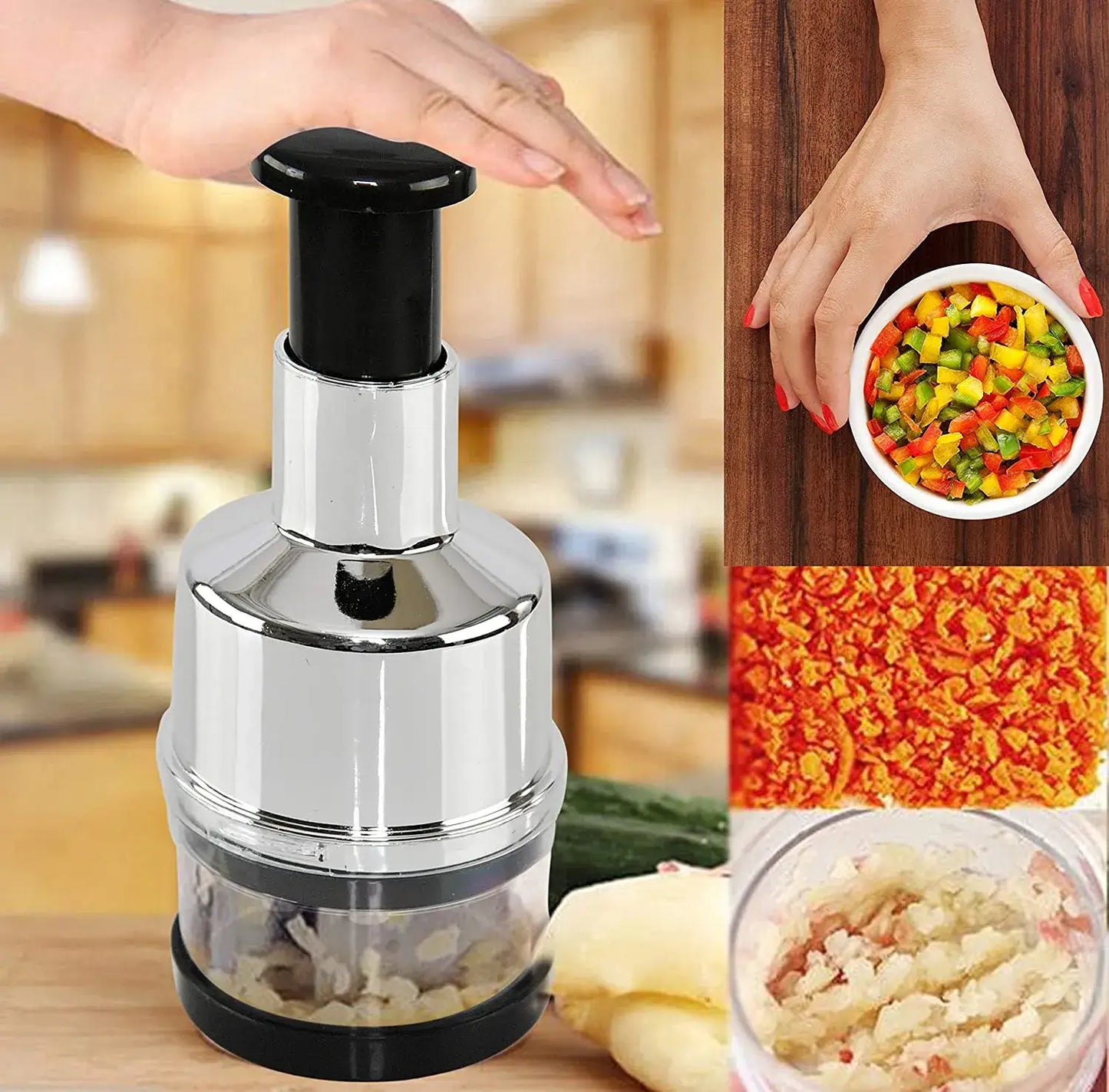 Easy Use Manual Veg Chopper Stainless Steel Cutter