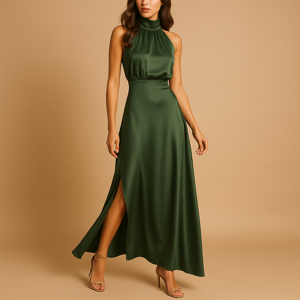 Elegant women’s maxi dress with side slit, perfect for summer outings, brunches, and warm-weather events.