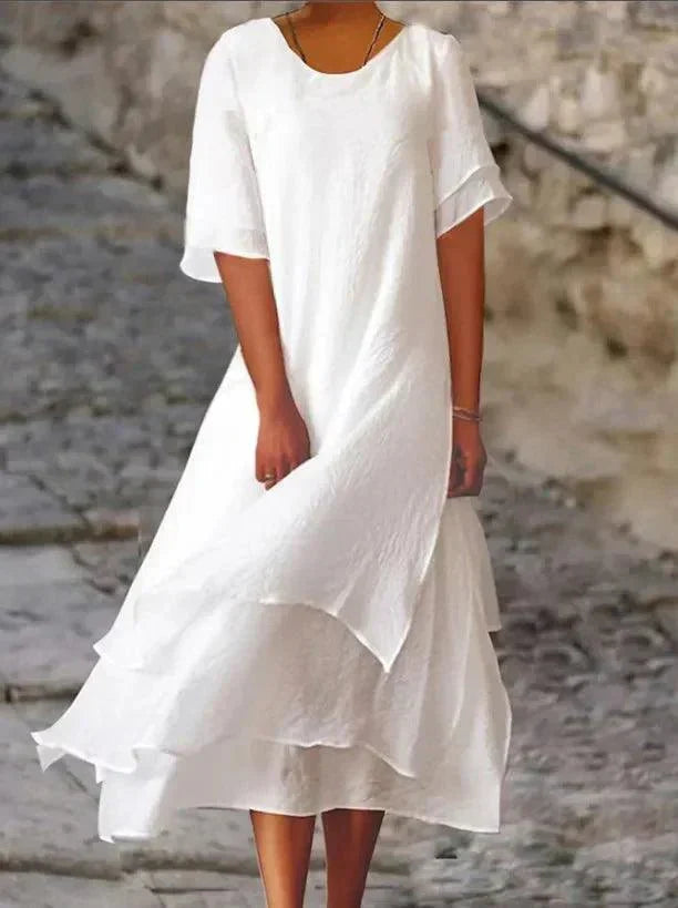 Maya | White Floral Maxi Dress for Women-3