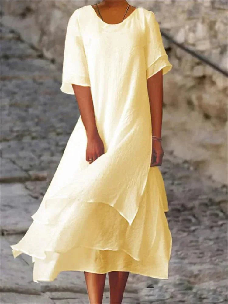 Maya | White Floral Maxi Dress for Women-2