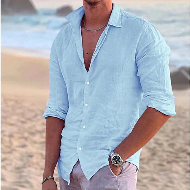 Variant image for Zander Men's Linen Shirt – Lightweight Cotton Blend, Casual Comfort-13