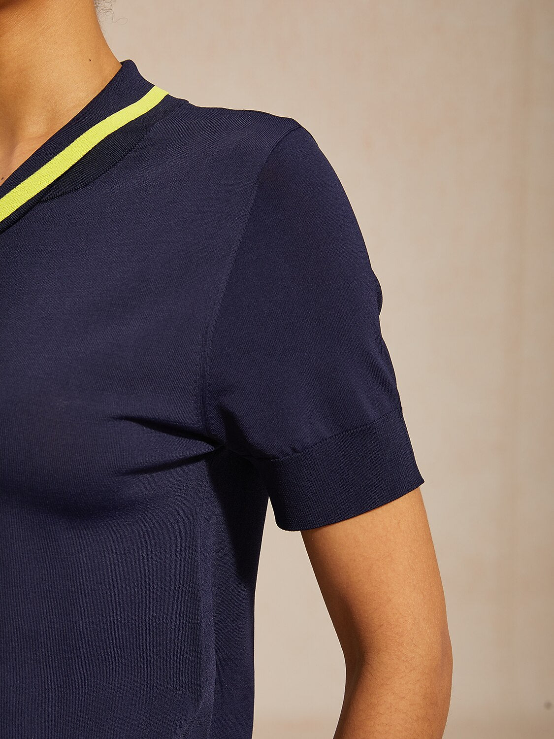 Classic Blue Contrast Knit Polo Shirt