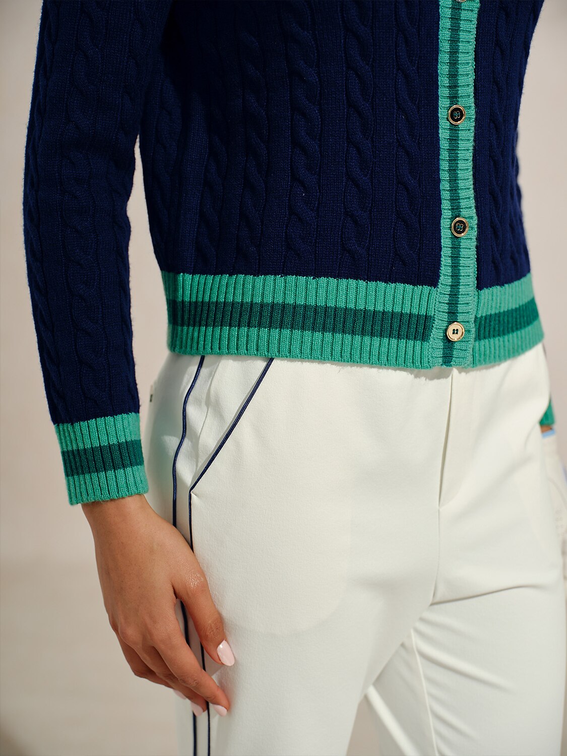 Ocean Blue Chunky Knit Cardigan Sweater