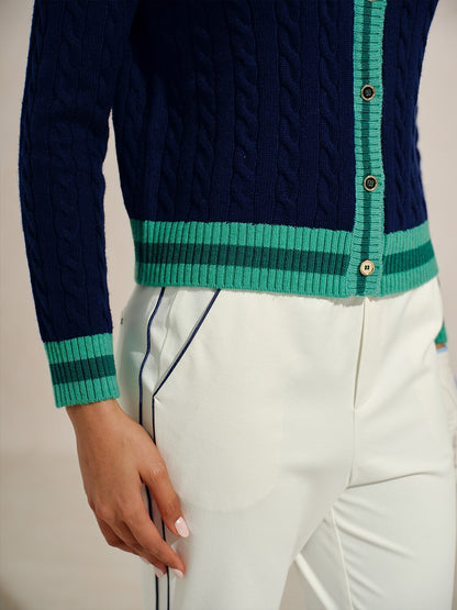 Ocean Blue Chunky Knit Cardigan Sweater