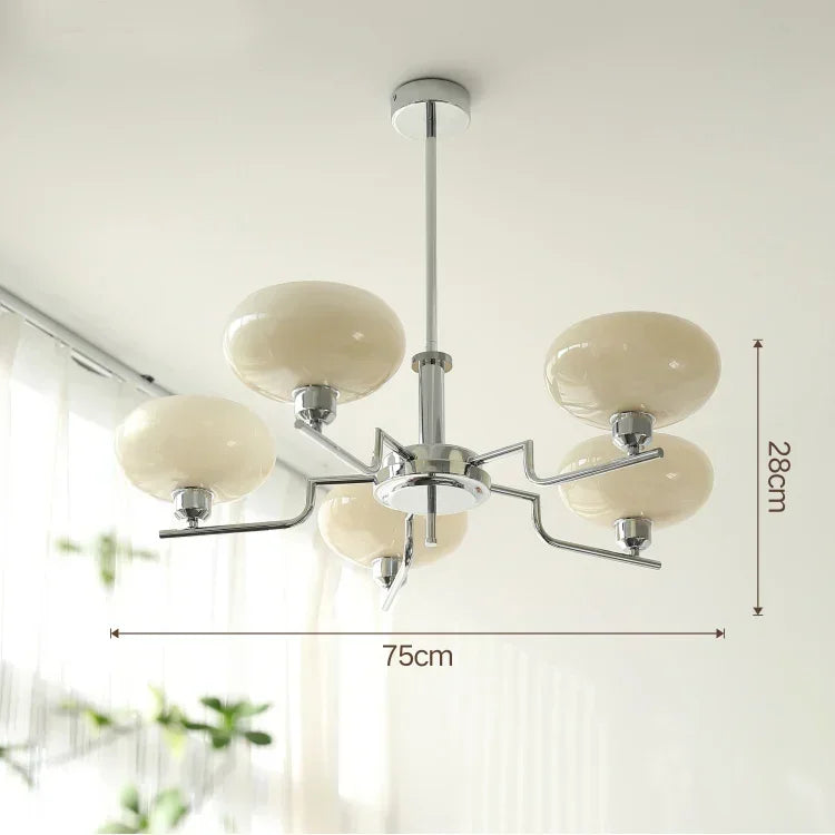 Medieval chandelier with Bauhaus style, featuring elegant details and multiple light fixtures, for home decor.