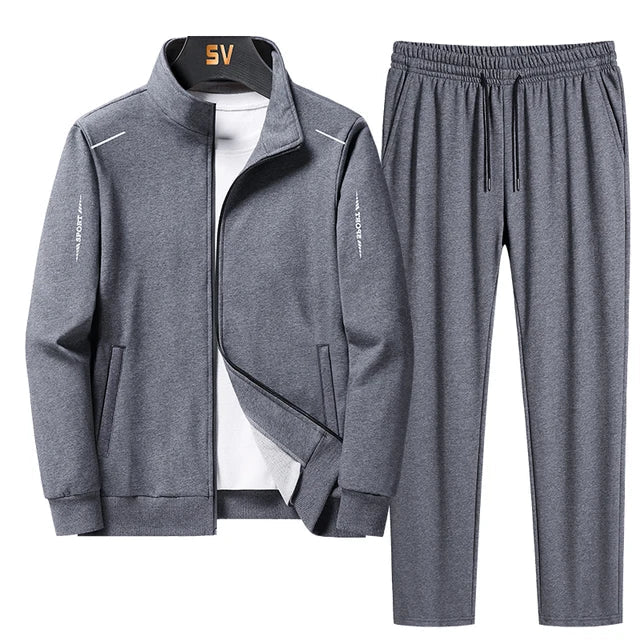 Sporty Fitness Tracksuit - Zip Up Jacket & Pants - Luxivelle