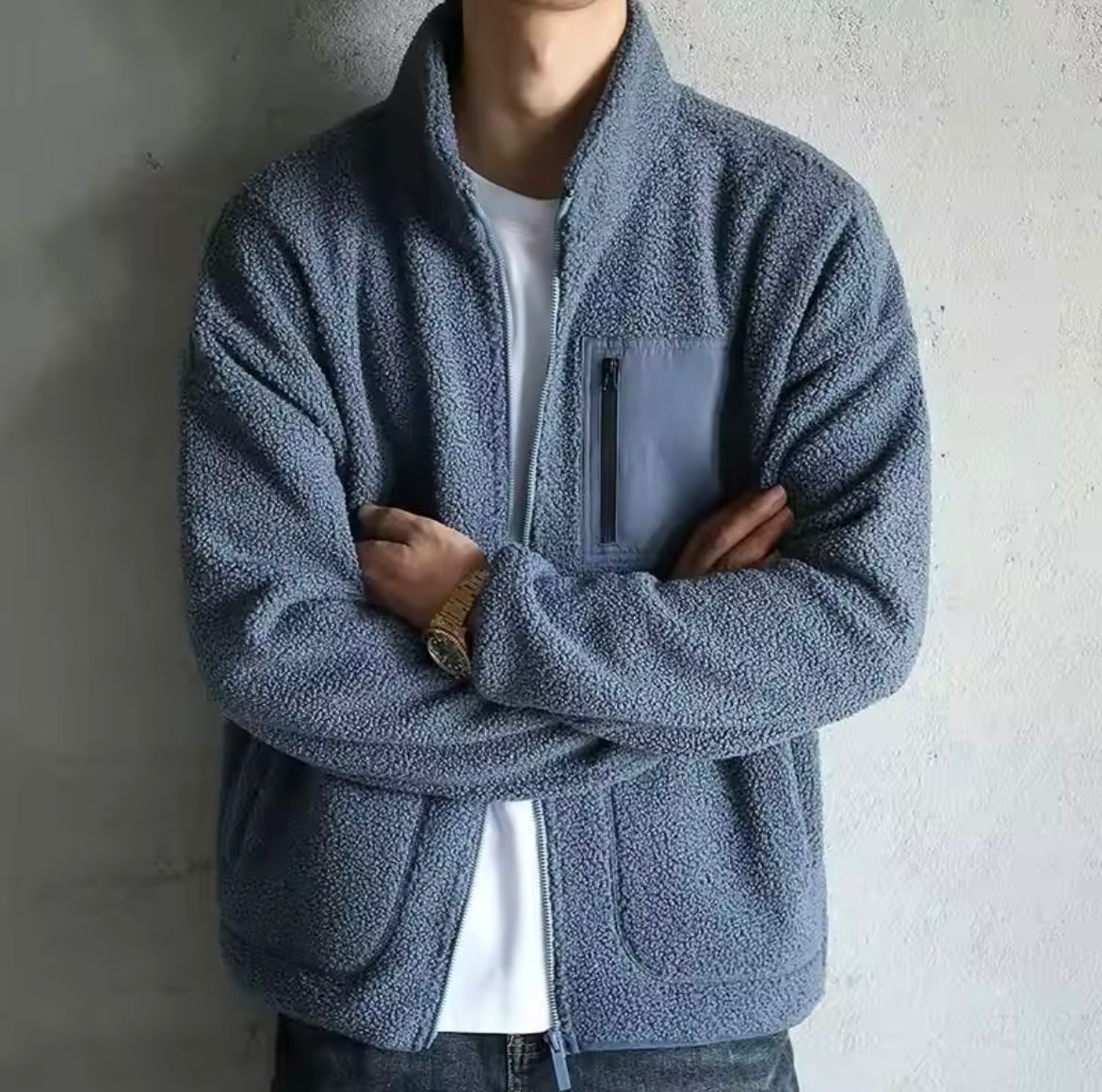 Men's autumn fleece jacket 'Logan', sleek design, premium warmth, versatile layering; perfect for cooler days.