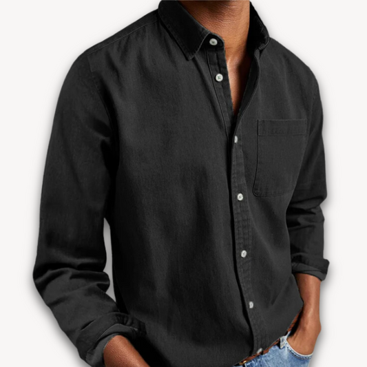 Classic Fit Men's Long Sleeve Cotton Shirt - Luxivelle