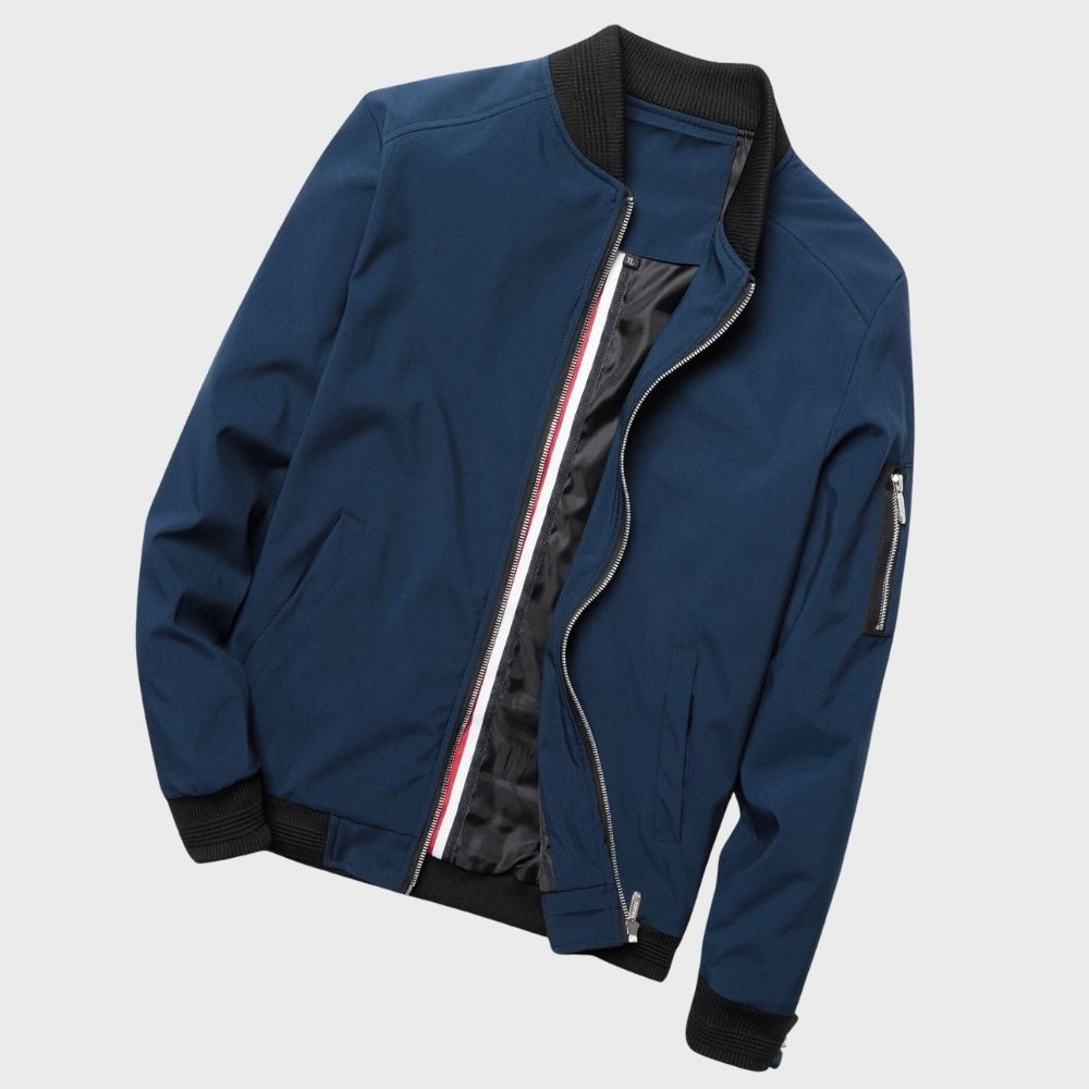 Slim Fit Men's Zip Up Bomber Jacket - Luxivelle