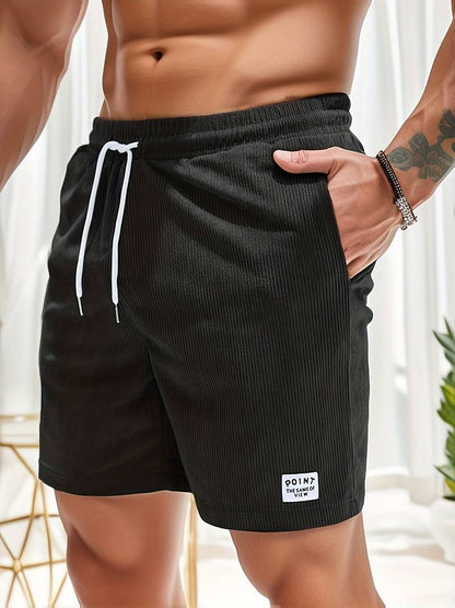 Men's breathable striped summer shorts in light fabric, ideal for hot weather, showcasing casual elegance and comfort.