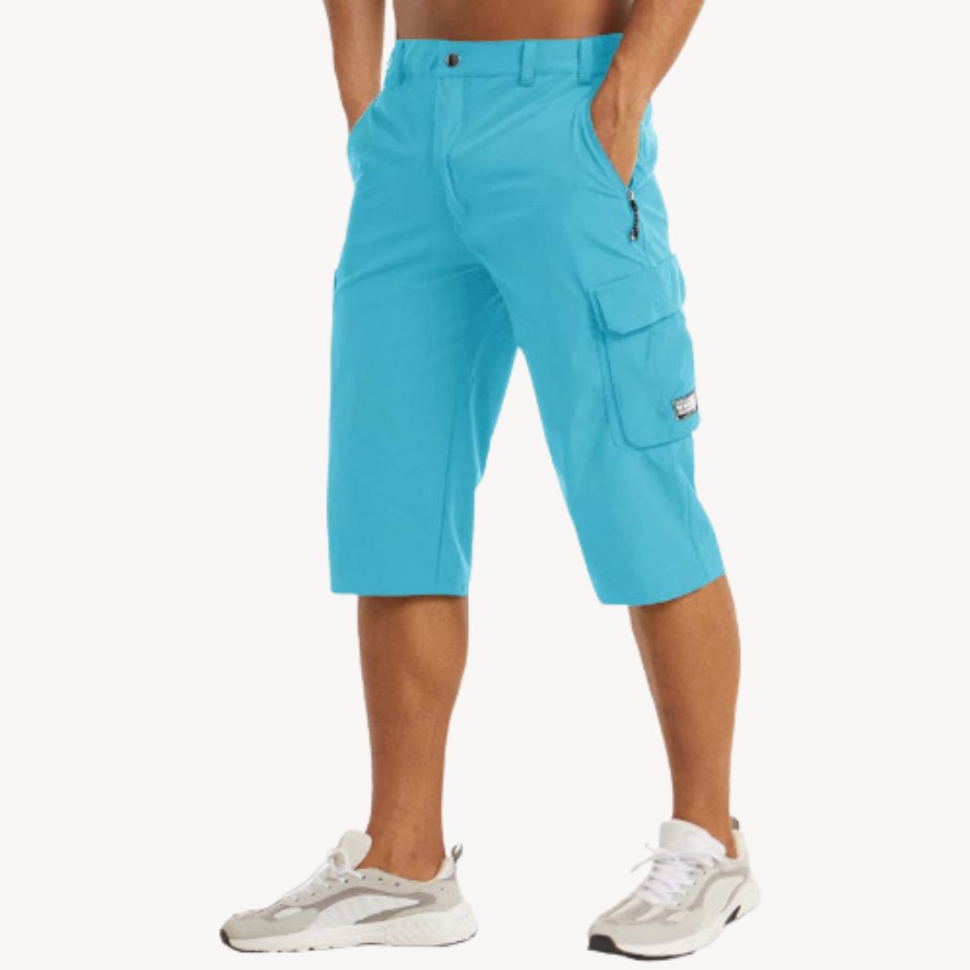 Men's Cargo Capri Pants, durable 3/4 trousers, featuring multiple spacious pockets, relaxed fit, perfect for outdoor activiti