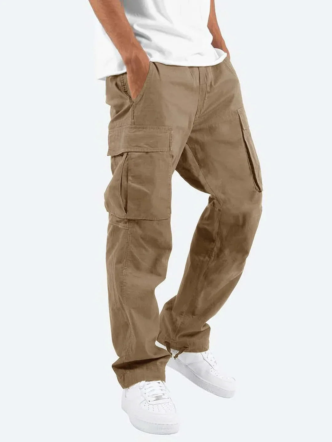 Loose Fit Cargo Trousers with Extra Pockets for Men