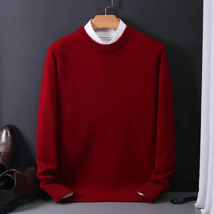 Men's cashmere loose sweater; elegant, cozy, soft texture, versatile colors, perfect for layering, casual to formal.