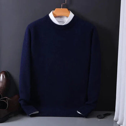 Men's cashmere loose sweater; elegant, cozy, soft texture, versatile colors, perfect for layering, casual to formal.