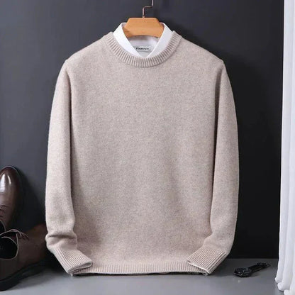 Men's cashmere loose sweater; elegant, cozy, soft texture, versatile colors, perfect for layering, casual to formal.