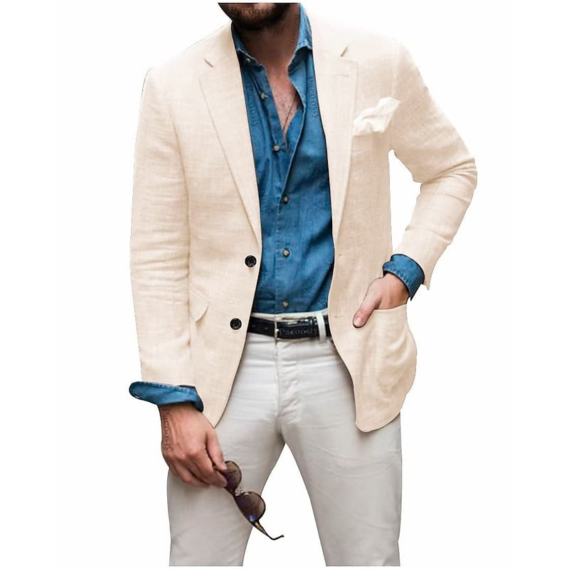 Relaxed Fit Summer Linen Jacket for Men - Luxivelle