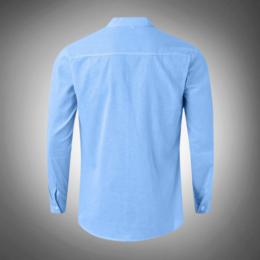 Casual Mens Plain White Dress Shirt - Luxivelle