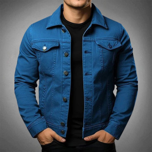 Vintage Inspired Casual Denim Jacket for Men - Luxivelle