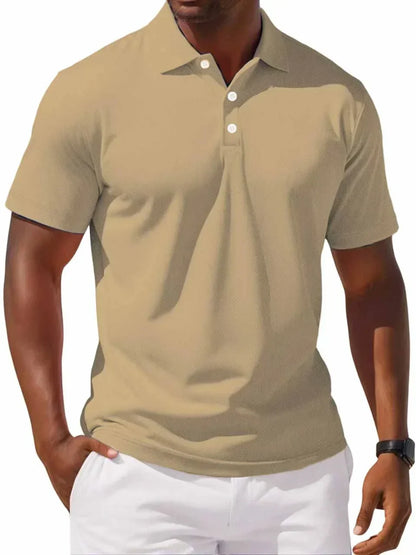 "Men's Classic Cotton Polo Shirt in blue, 100% cotton, classic fit, soft breathable fabric, versatile for casual wear."