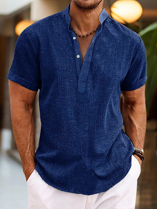 "Men's classic polo shirt in modern colors, featuring a polo collar and buttoned placket; perfect for casual and smart-casual