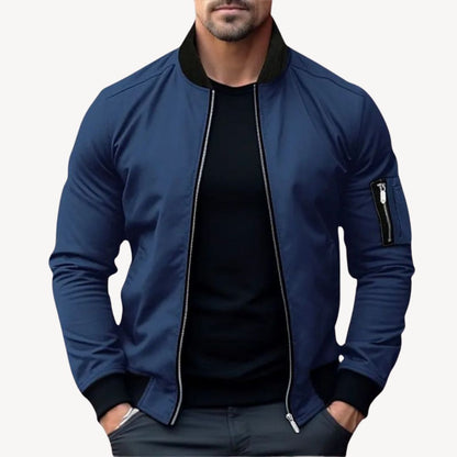 Men's Fashionable Zip Up Bomber Coat - Luxivelle
