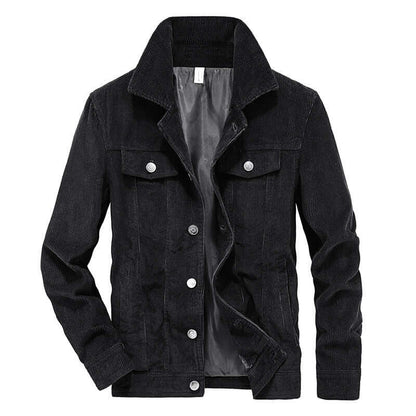 "Men's corduroy jacket in brown, thin textured finish, versatile and stylish, perfect for casual and refined looks."