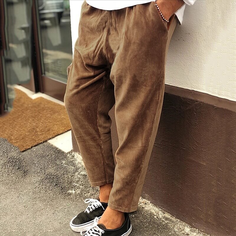 Relaxed Fit Corduroy Pants - Luxivelle