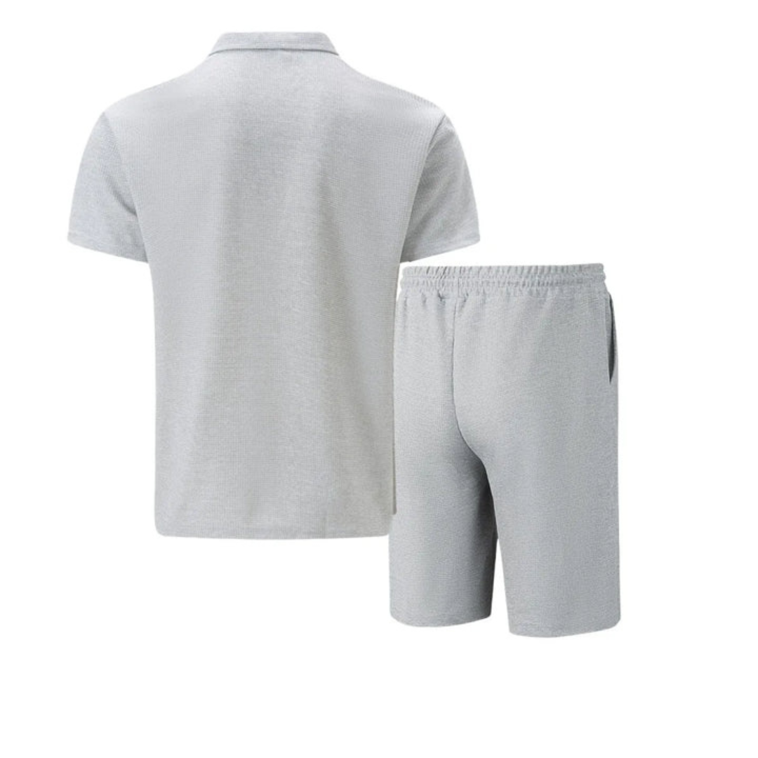 Casual Summer Polo Shirt Shorts Set for Men - Luxivelle
