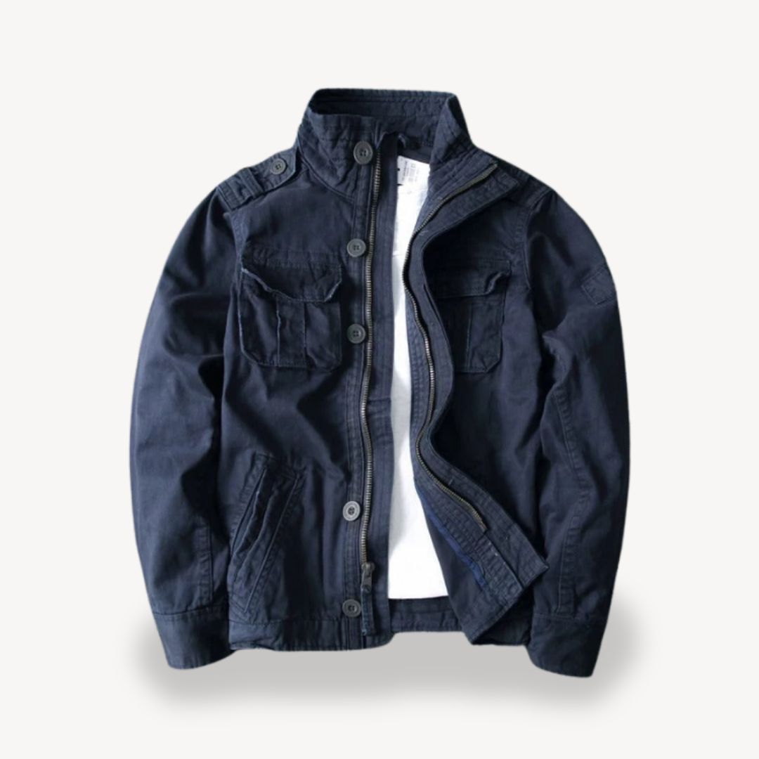 Rugged Outdoor Cotton Military Jacket for Men - Luxivelle
