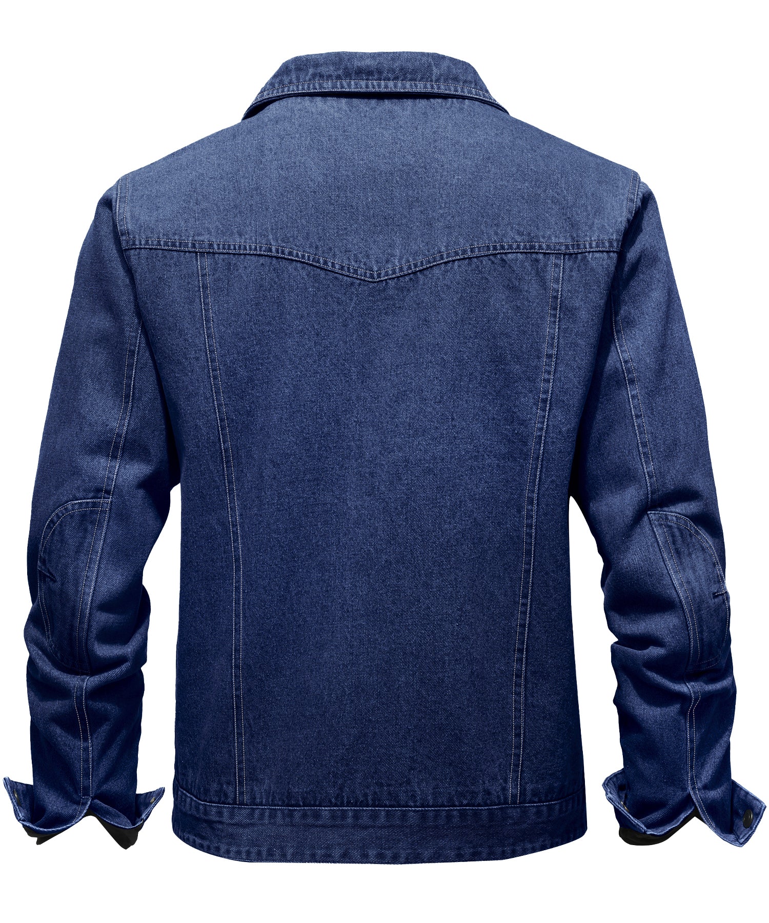 Men's denim wanderer jacket, flannel-lined, brown color, dual chest pockets, button-front closure, rugged and stylish.