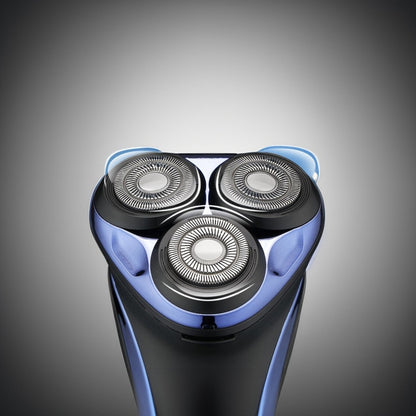 "Men's electric shaver with 3D flexible heads, sleek design, ideal for precise, smooth face contour shaving."