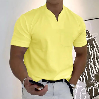 "Men's elegant casual polo shirt, timeless design, showcasing a refined style in a versatile and comfortable fit."