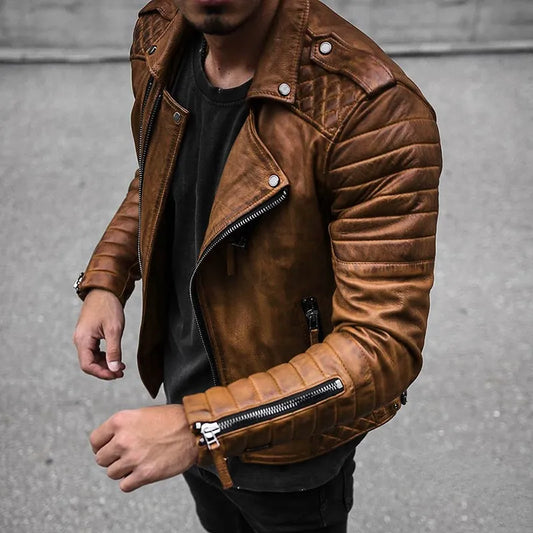 Classic Men's Real Leather Coat - Luxivelle