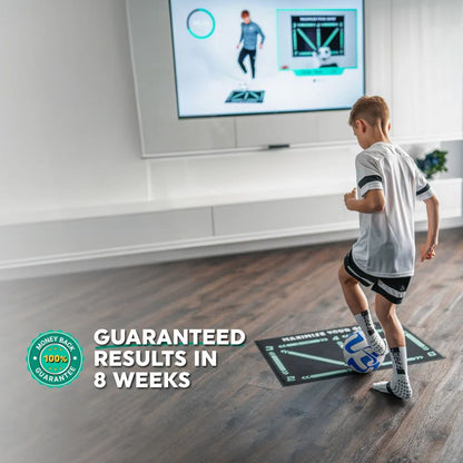 Men's football training mat, anti-slip, compact 90x60cm, with video program, ideal for home skill enhancement sessions.