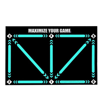 Men's football training mat, anti-slip, compact 90x60cm, with video program, ideal for home skill enhancement sessions.
