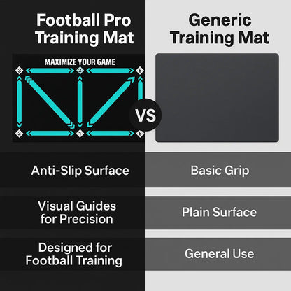 Men's football training mat, anti-slip, compact 90x60cm, with video program, ideal for home skill enhancement sessions.