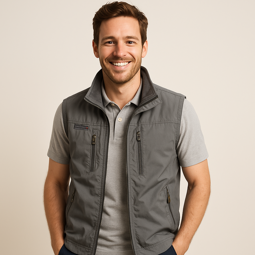 Breathable Mens Summer Waistcoat with Pockets - Luxivelle
