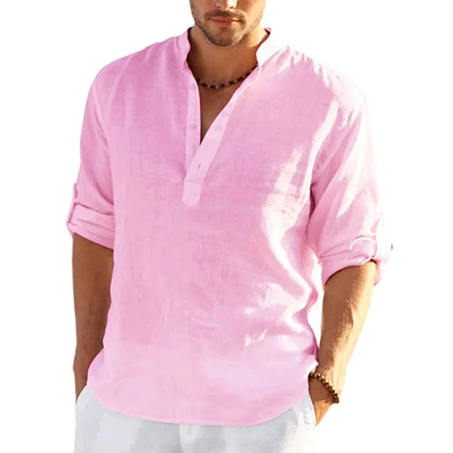 Breathable Mens Long Sleeve Summer Shirt - Luxivelle
