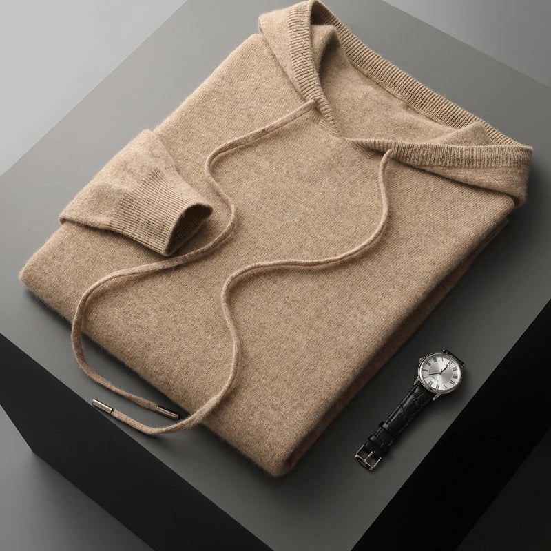 Premium Soft Hooded Cashmere Sweater for Men - Luxivelle