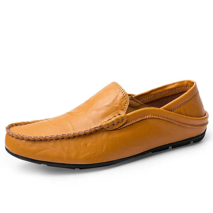 Classic Italian Leather Slip On Loafers - Luxivelle